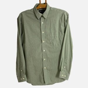Eddie Bauer Men’s Button Front Shirt Wrinkle Resistant Large Cotton‎ Gingham